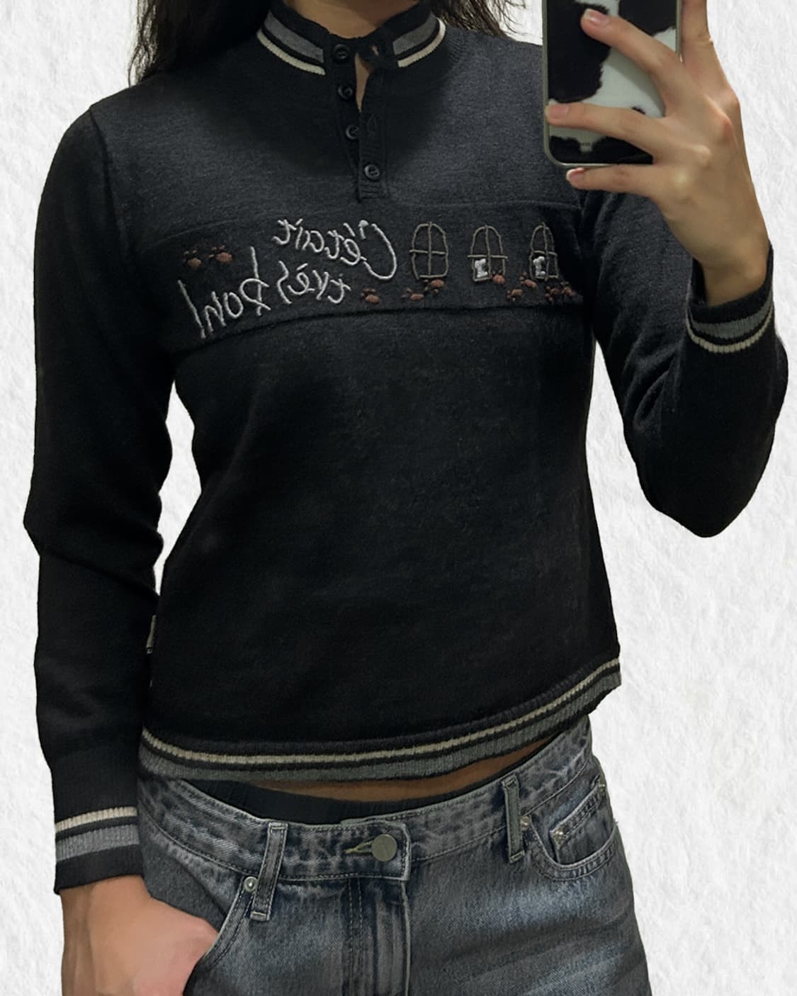 빈티지 자수포인트 니트 상품이미지6