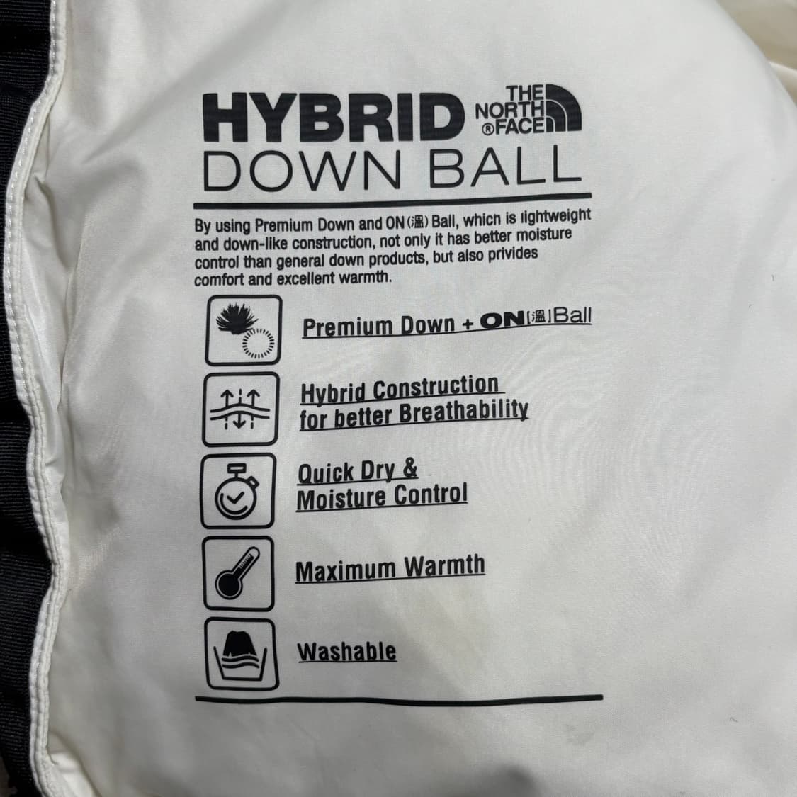 L 노스페이스 1996 블랙 화이트 눕시 패딩 상품이미지5