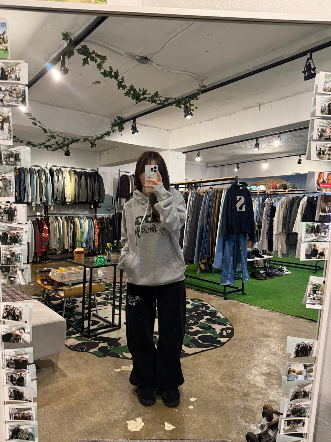 CDG x Stussy 콜라보 후드티 그레이  상품이미지8