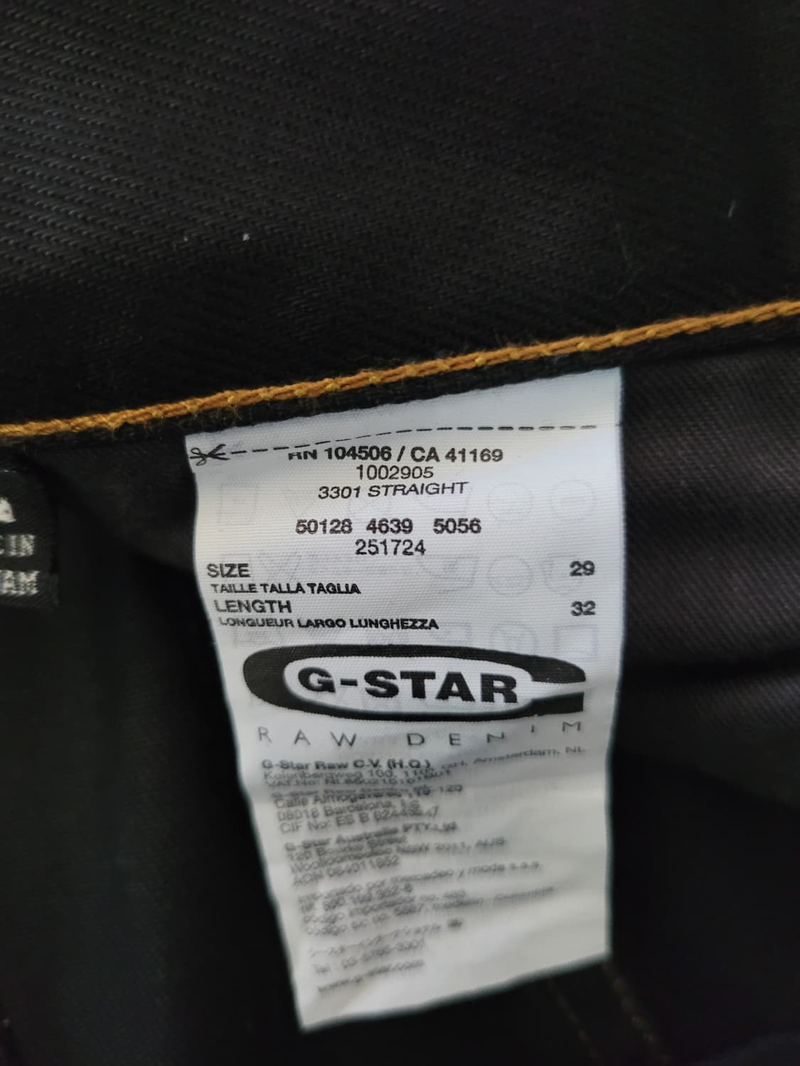 지스타로우 G star raw 3301 스트레이트 다크블루데님 29사이즈 상품이미지6