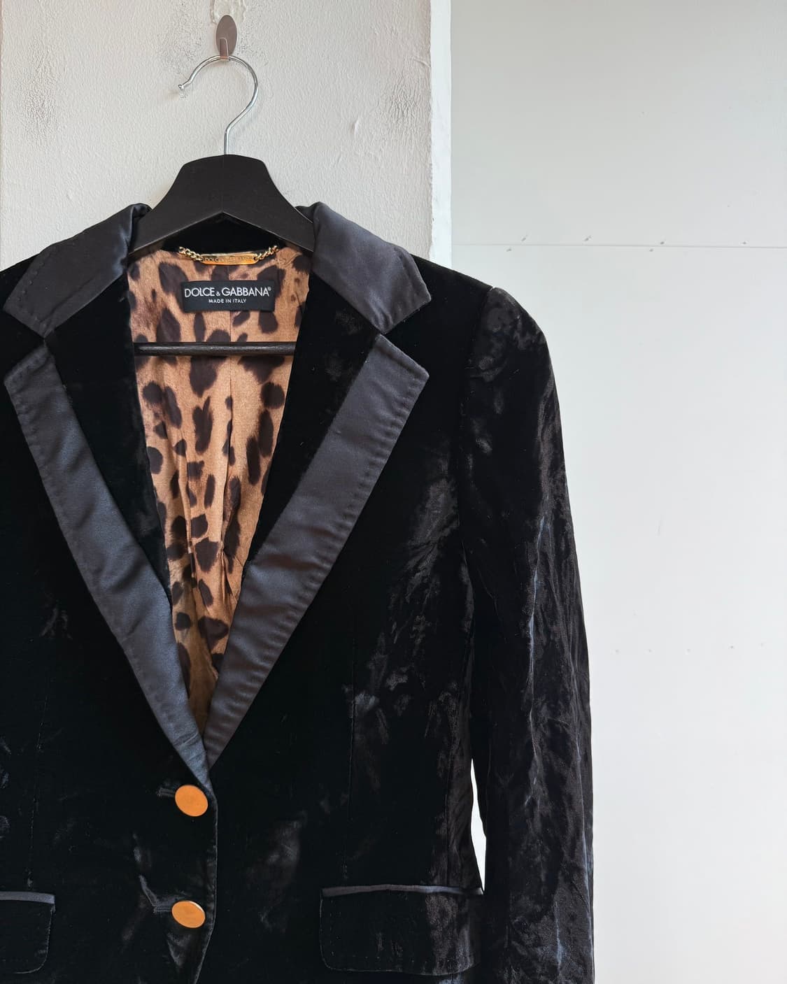 돌체앤가바나 블랙 벨벳 노치드 라펠 블레이저 자켓  상품이미지5