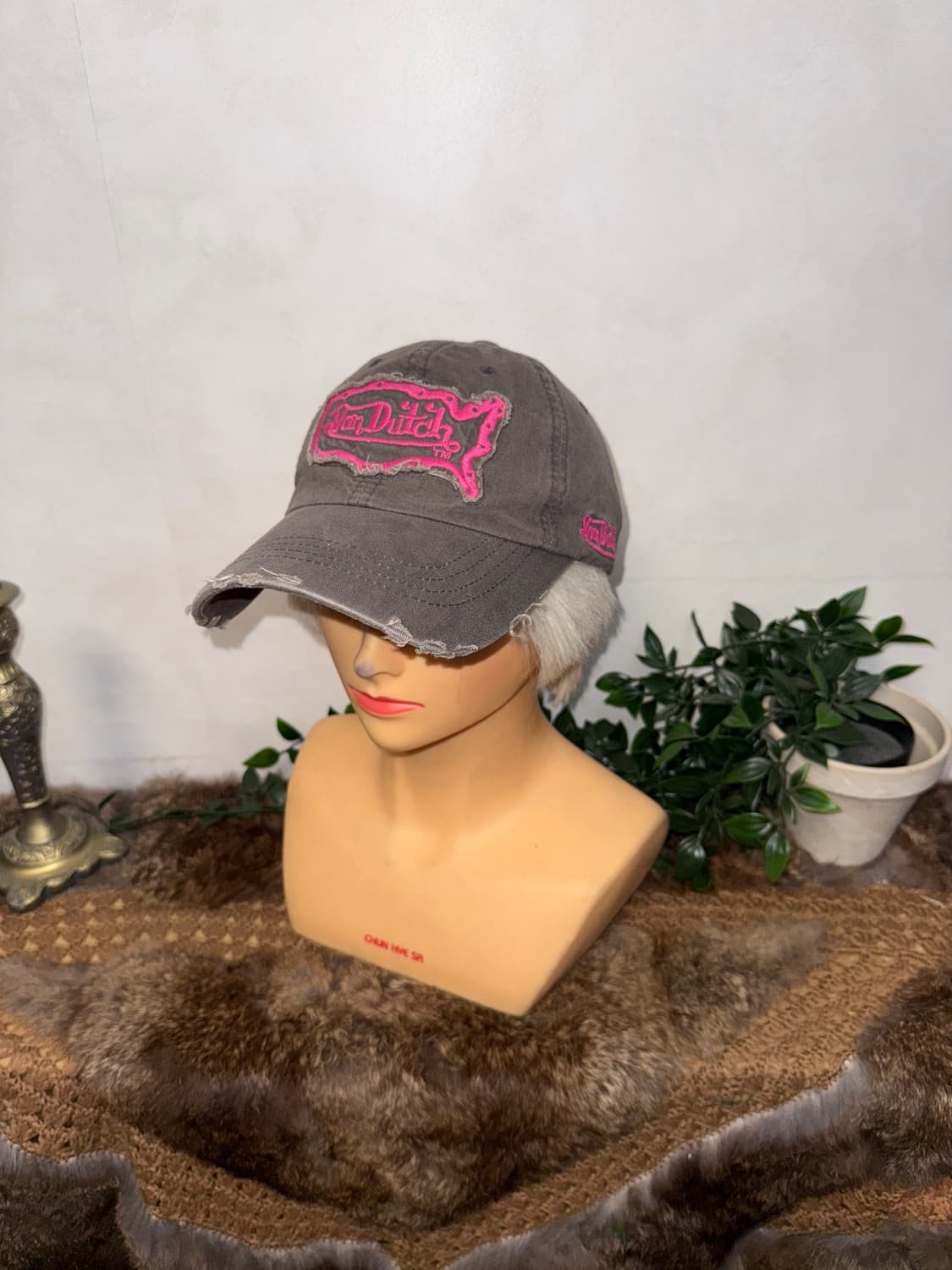 Von Dutch pink gray logo ball cap  상품이미지1
