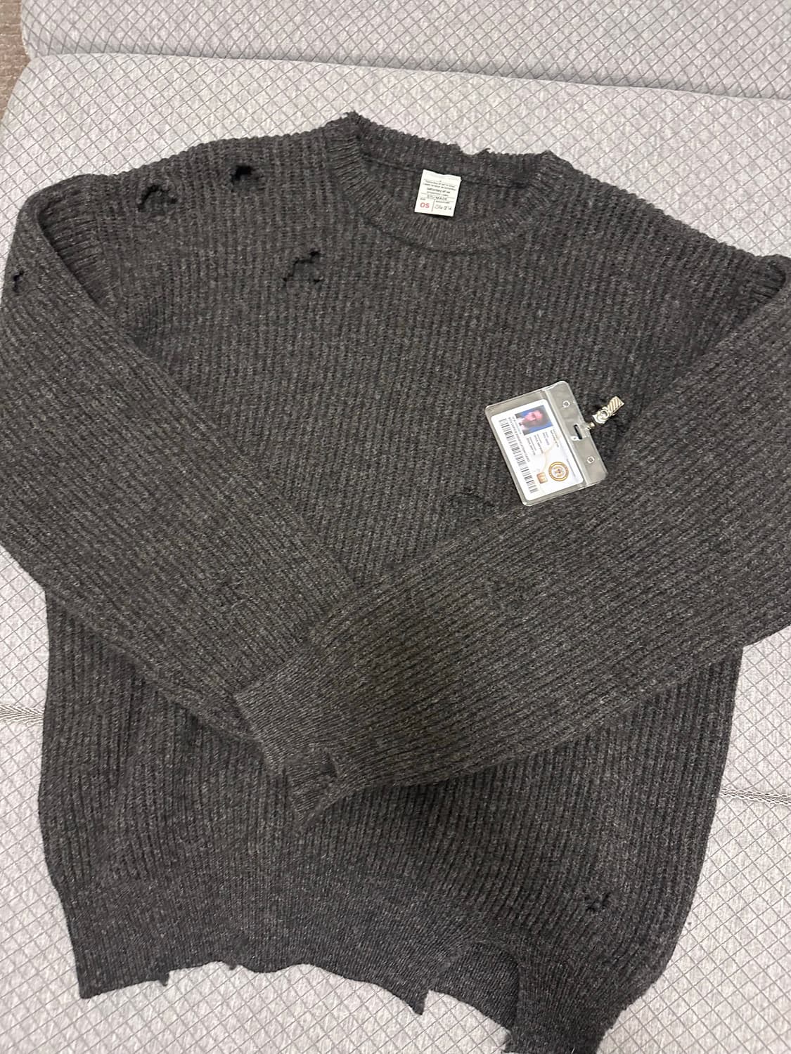 STU 에스티유 디스트로이드 니트 차콜 + 네임택 상품이미지2