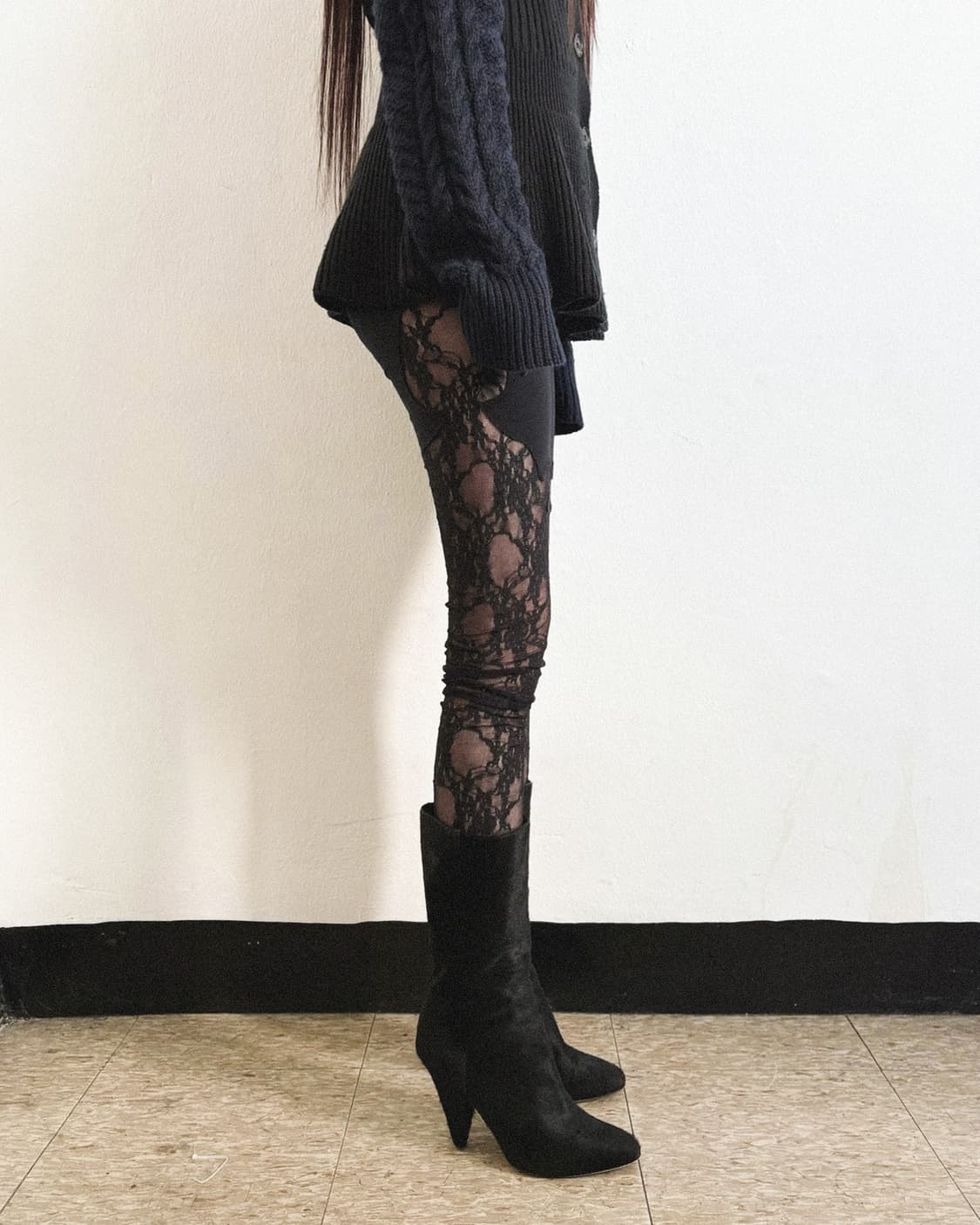 시스루 레이스 레깅스 상품이미지1