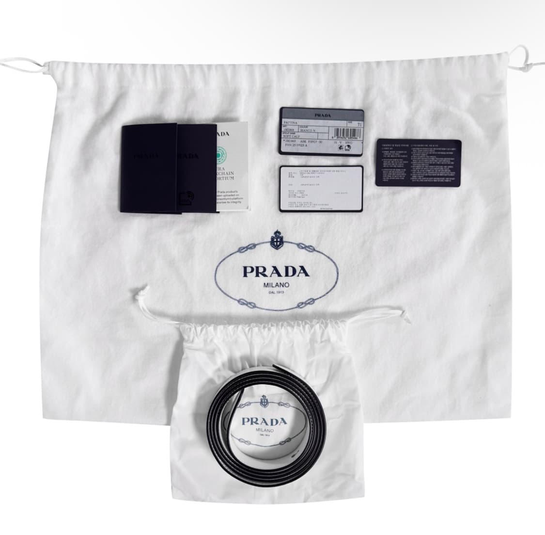 프라다 여성 아르케 삼각로고 플랩 레더 숄더백 화이트 1BD365 상품이미지8