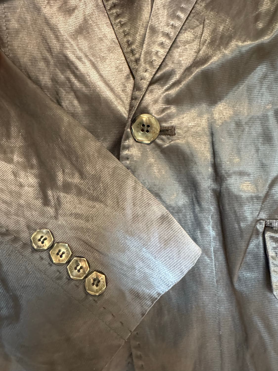 금속 [금속 혼방 자켓] 레노마 옴므 남성 블레이저 100 다크 바이올렛 상품이미지3