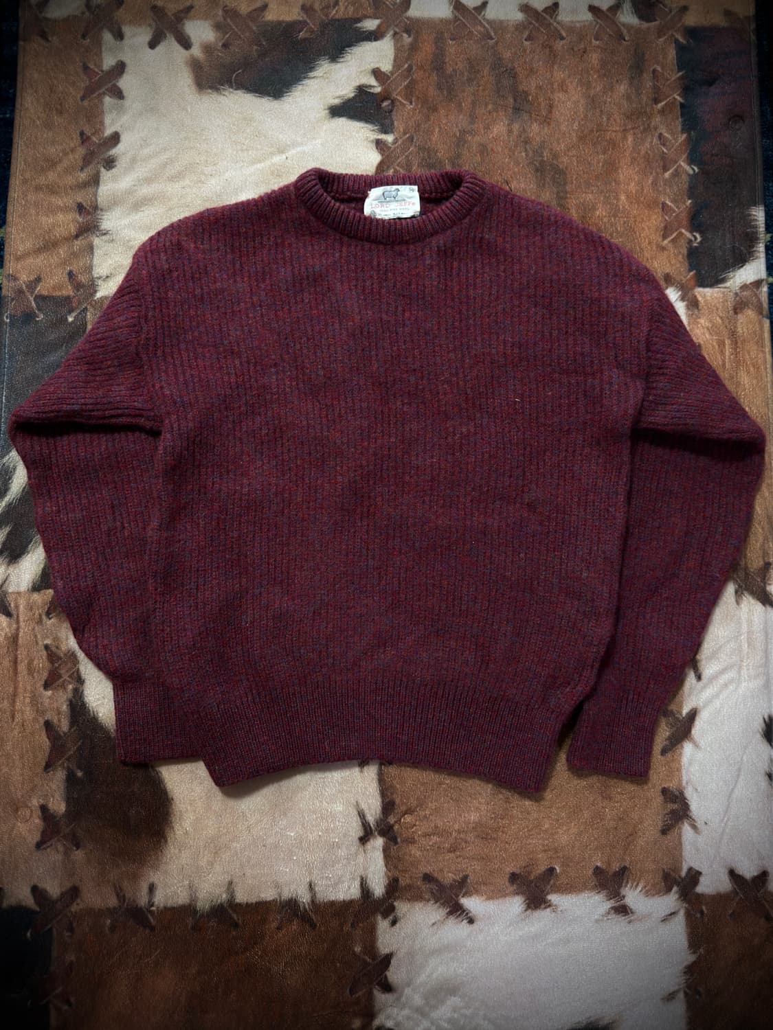 80s USA Load Jeff 파인 울 멜란지 니트 스웨터 상품이미지1