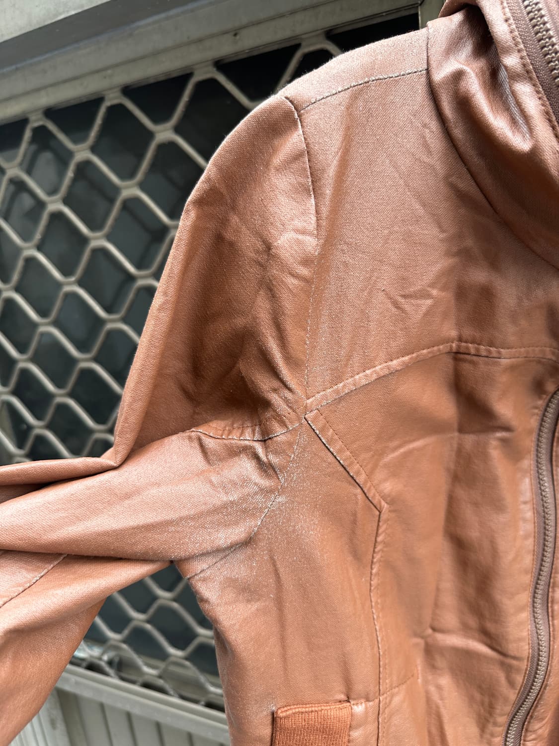 High neck brown leather jacket 상품이미지6