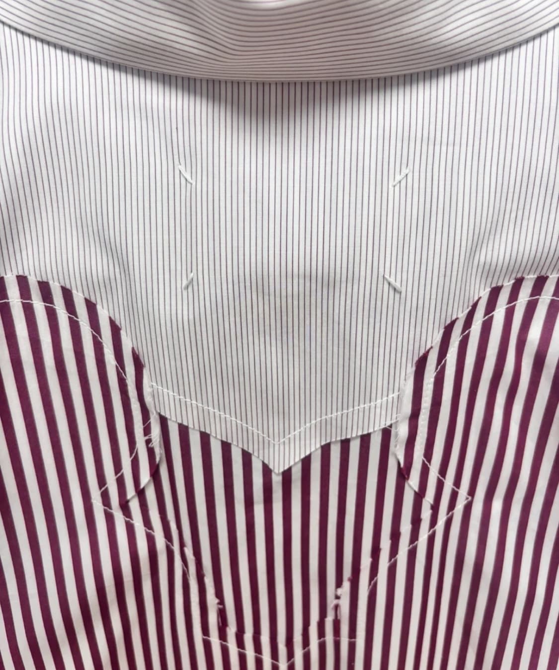 메종 마르지엘라 요크 스트라이프 셔츠 버건디 (40) 상품이미지2