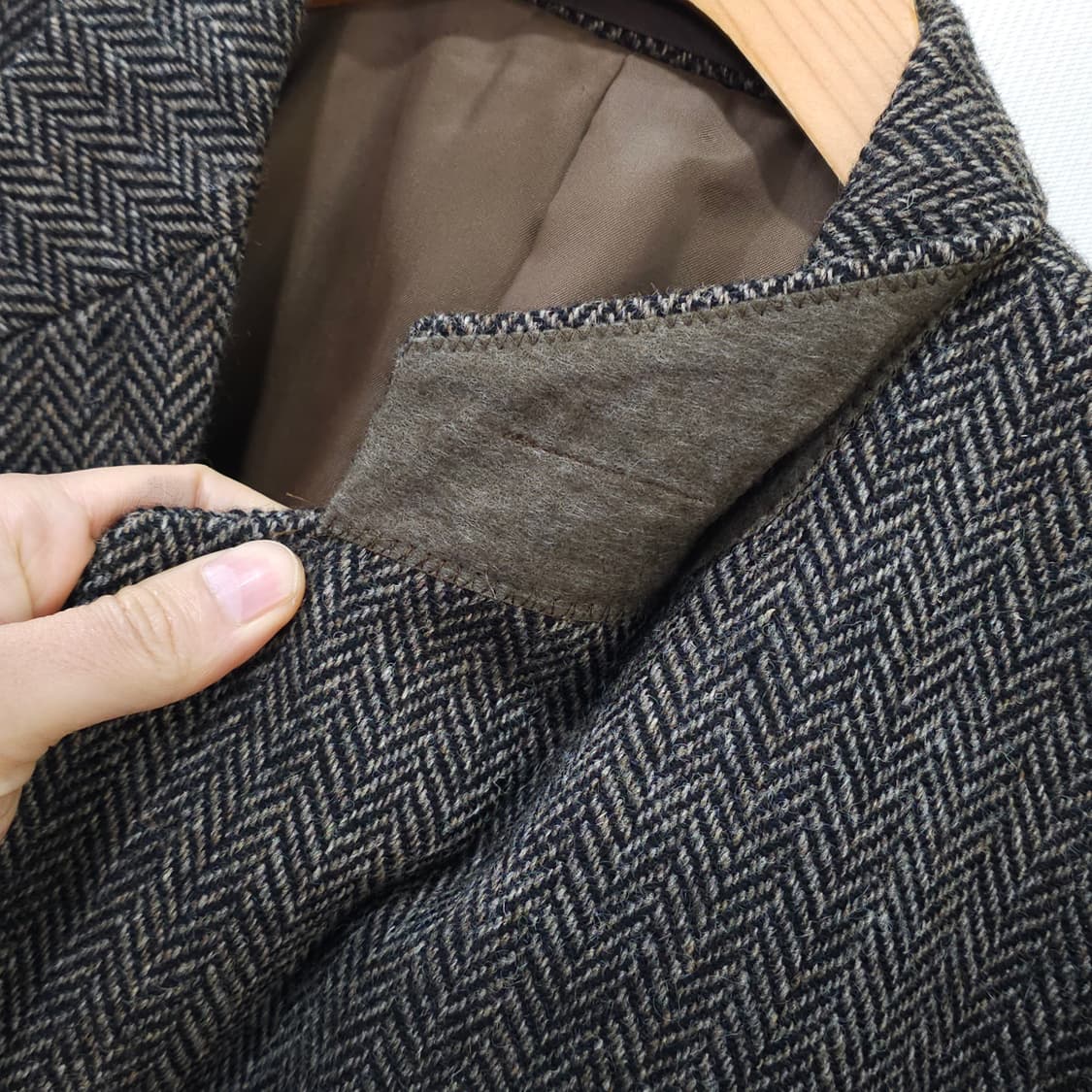 JAPAN 빈티지 헤링본울 2버튼 자켓- M 상품이미지5