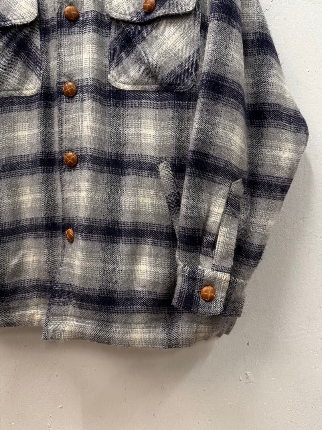 L) Old UNIQLO Boa-Lined Plaid Flannel Sh 상품이미지3
