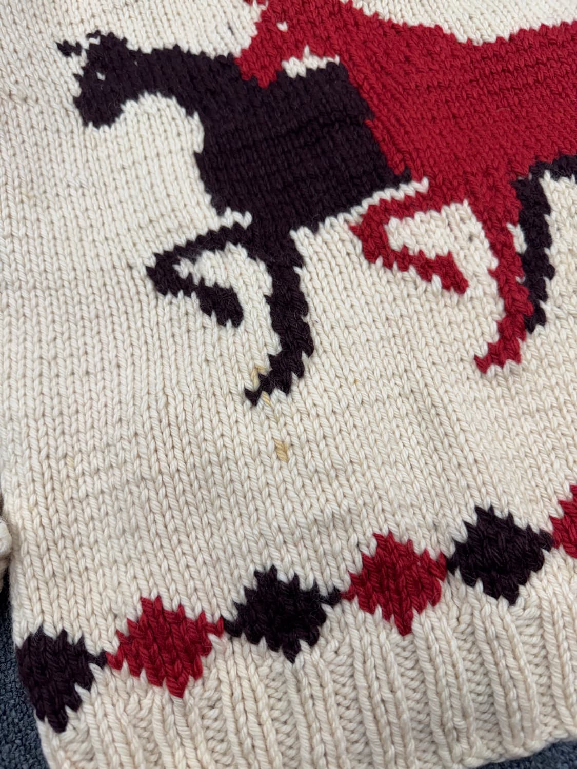 OS)60’s 빈티지 헤비 울 말 패턴 코위찬 가디건 상품이미지9