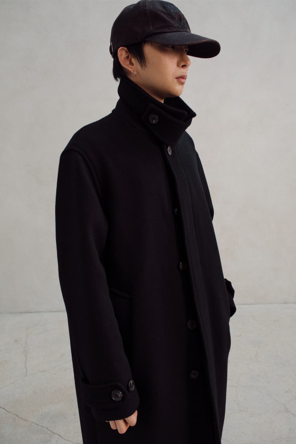 [1size]다이브인 캐시미어 램스 울 맥코트 블랙 상품이미지4