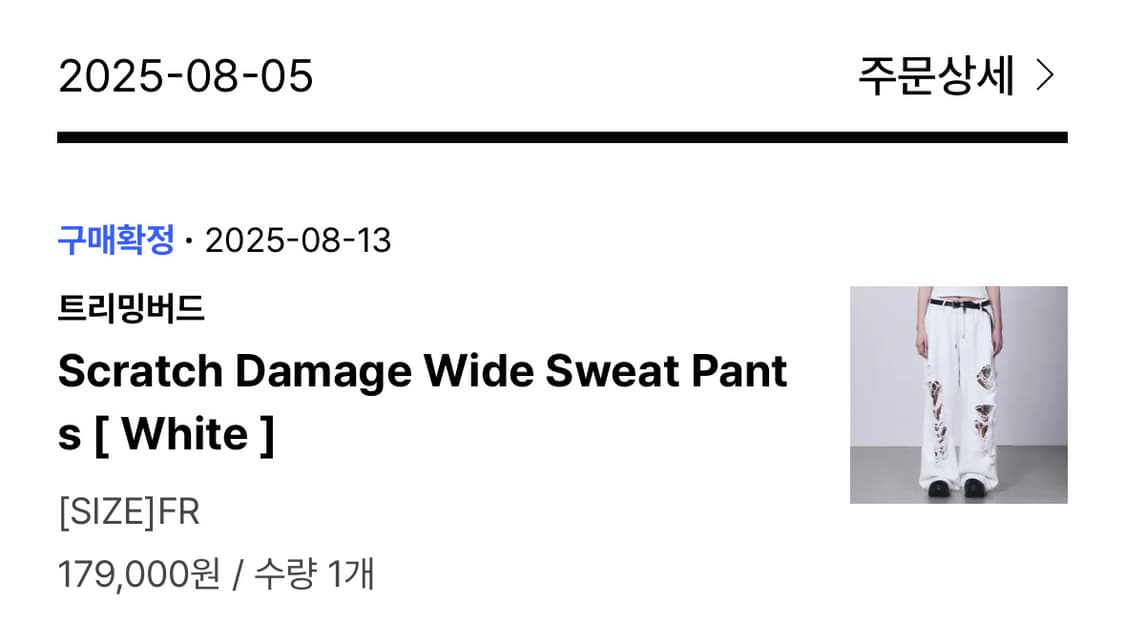 트리밍버드 Scratch Damage Wide Sweat Pants 상품이미지4