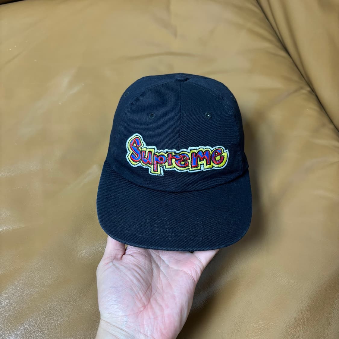 Supreme 슈프림 곤즈 블랙 6패널 볼캡 모자 Washed Black 상품이미지2