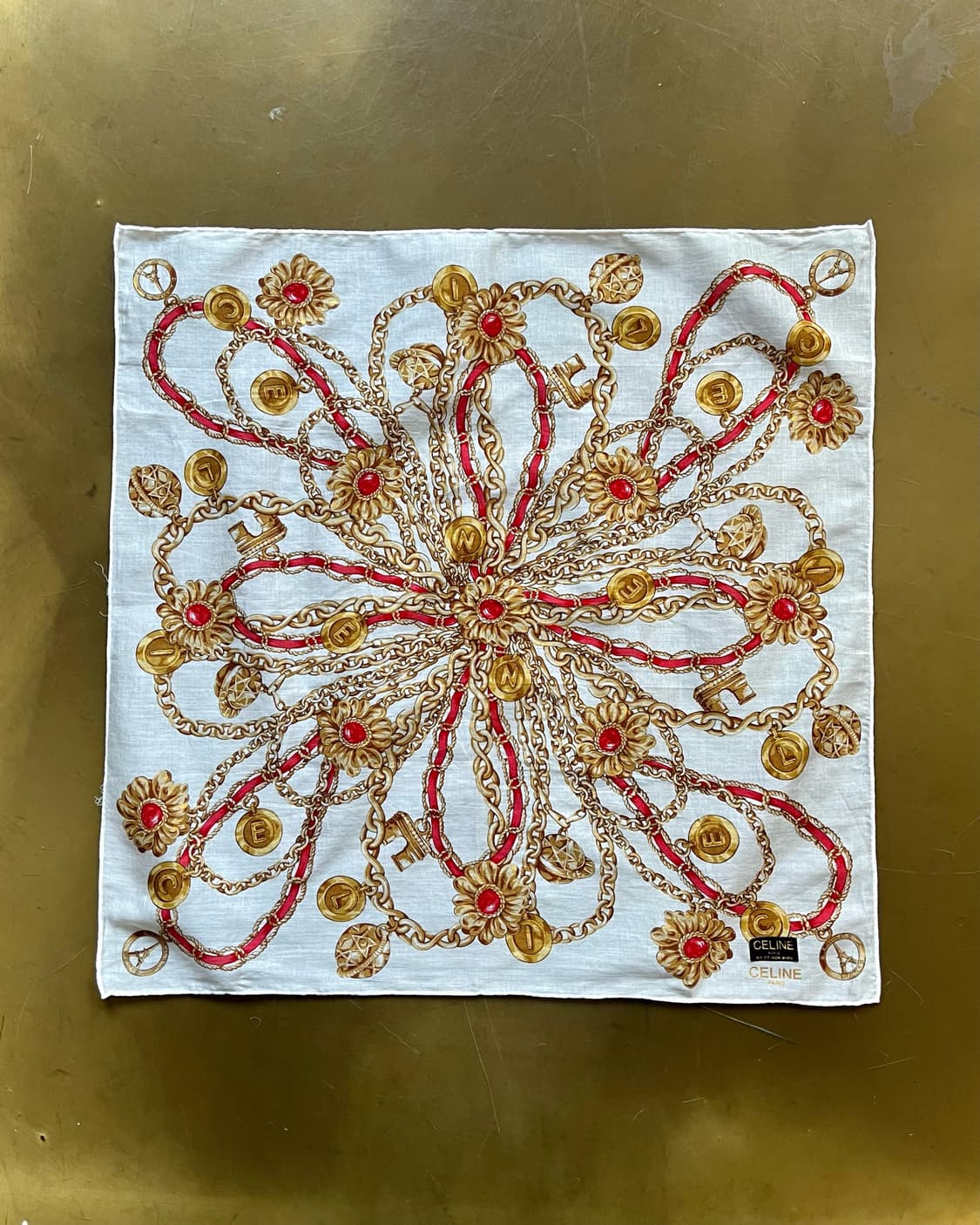 1980-90s Old CELINE Paris Bandana Scarf 상품이미지6