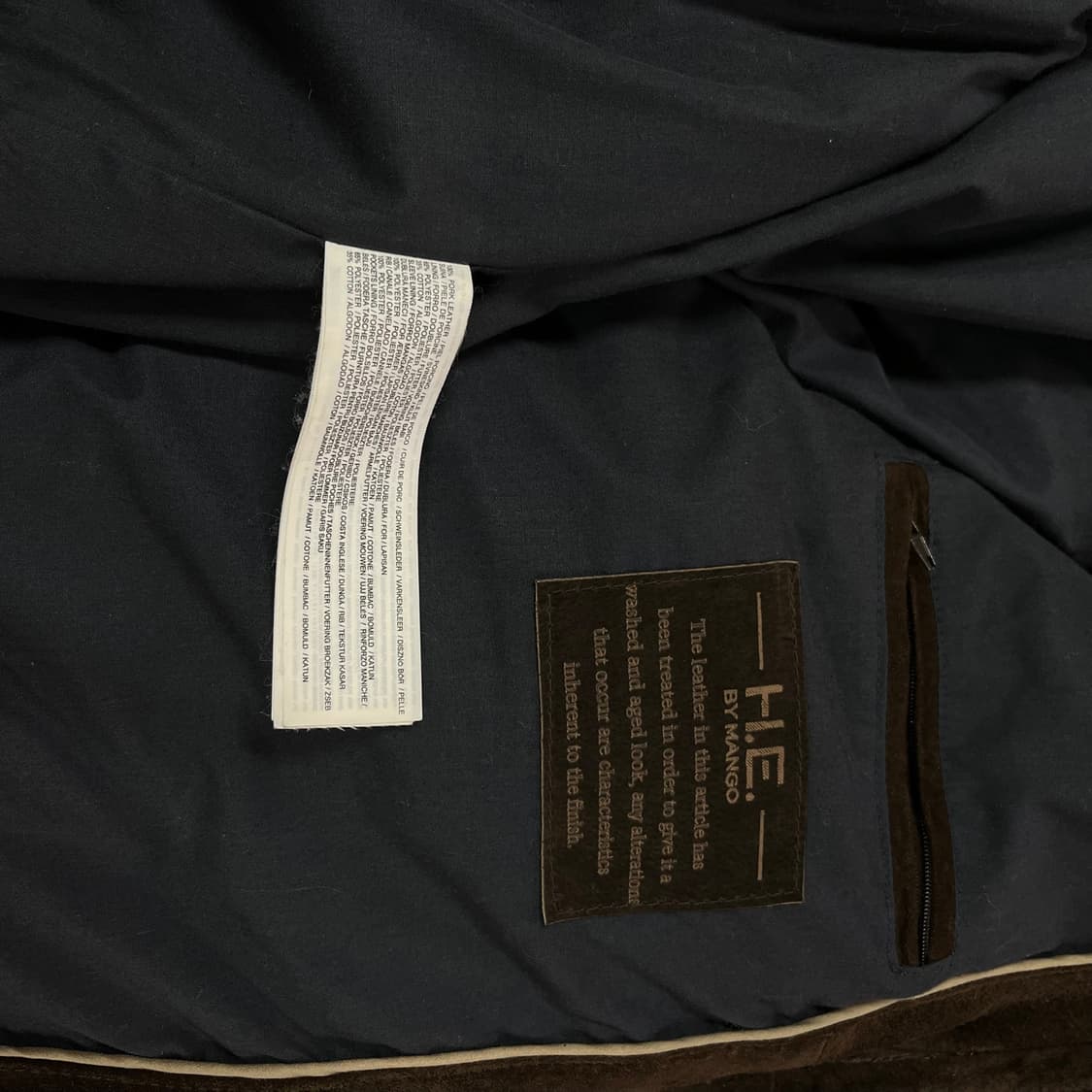 [S/95] H.E. BY MANGO 망고 리얼돈피가죽 스웨이드 자켓 상품이미지7