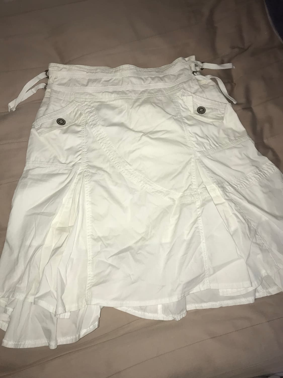 빈티지 고어드 미디 스커트 화이트 상품이미지1