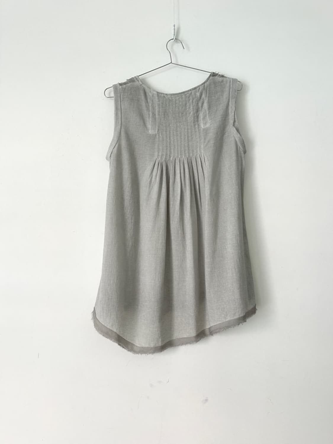 Fluid fringe sheer sleeveless / grey 상품이미지5