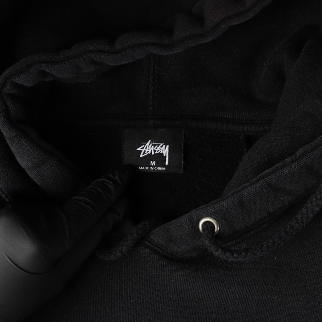 스투시 블랙 베이직 스무스 로고 후드티 M 상품이미지5