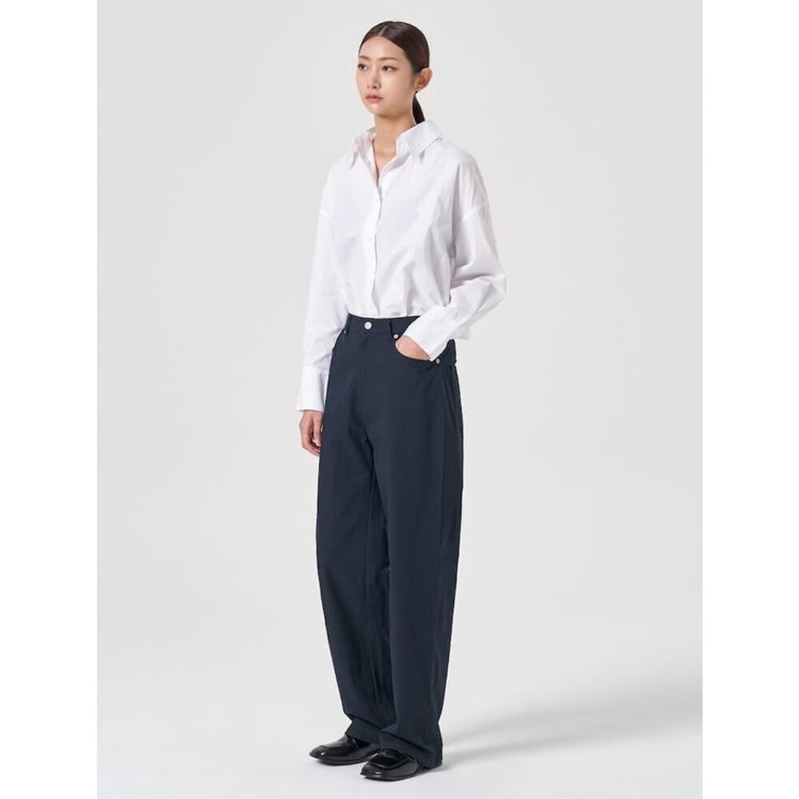 에잇세컨즈 네이비 스트레이트 팬츠 067 사이즈 상품이미지3