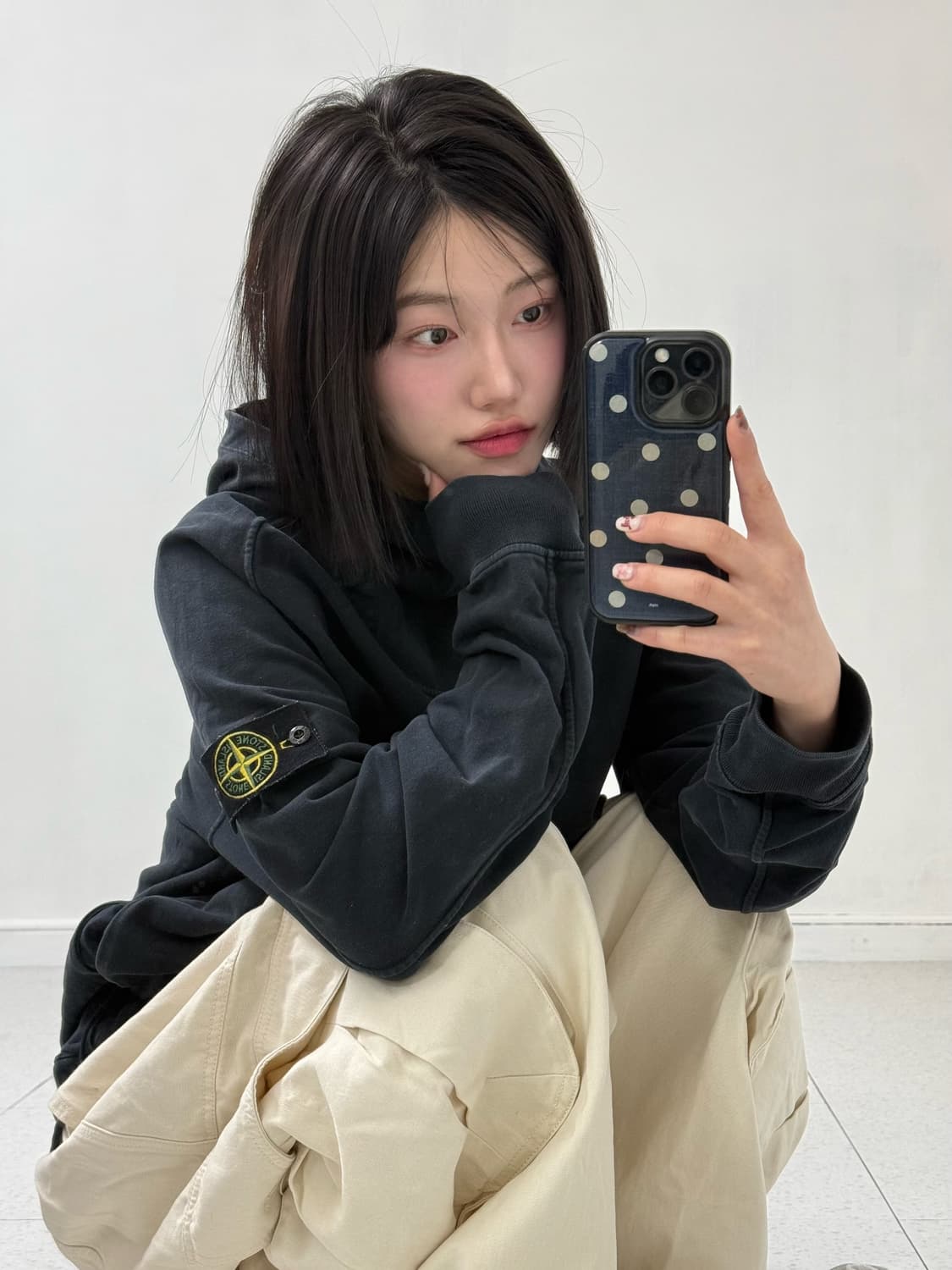 스톤아일랜드 블랙 후드티 상품이미지5