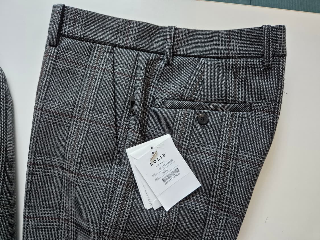 솔리드옴므 체크 슬랙스 46(28~30) 상품이미지5