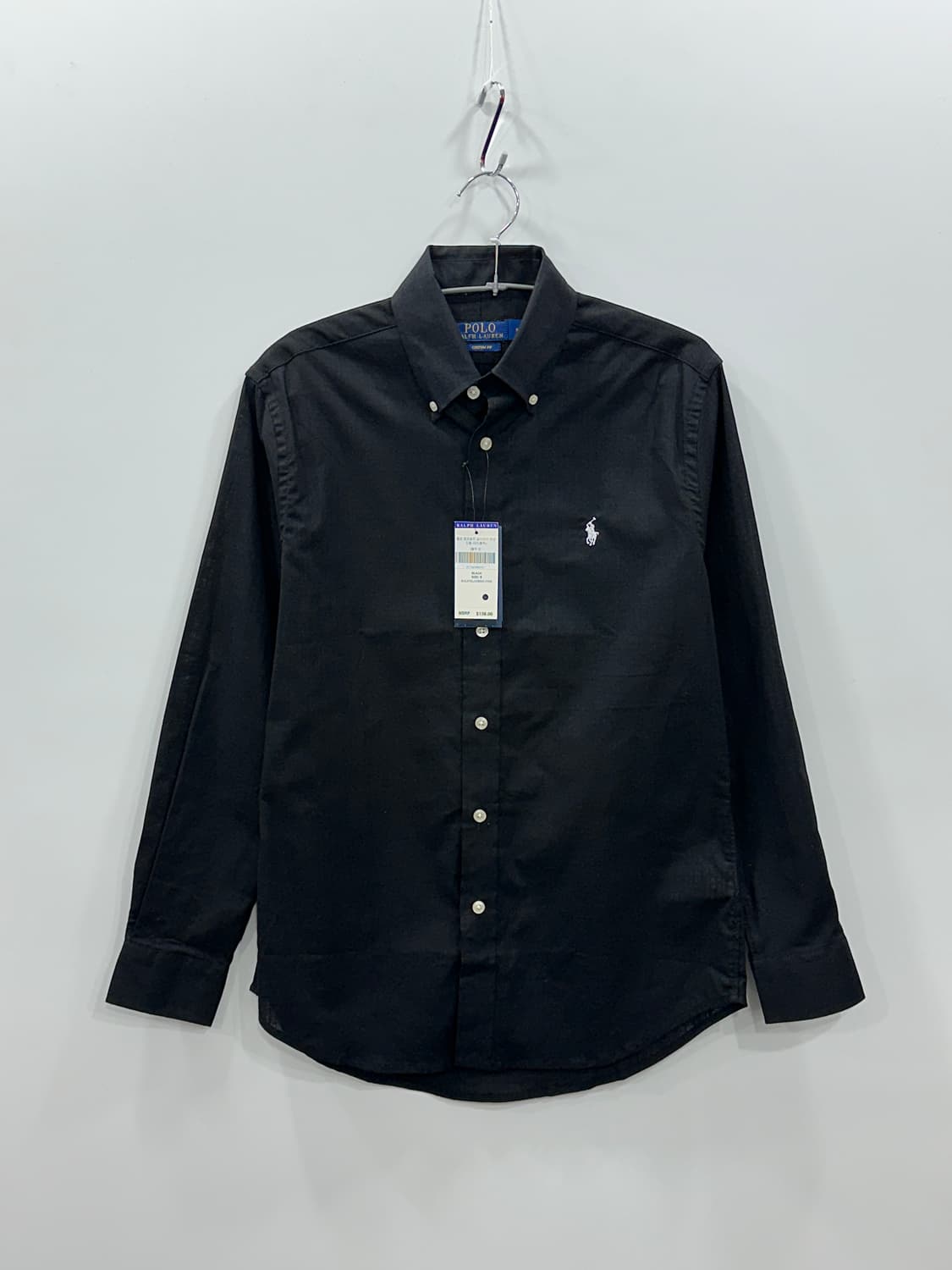 폴로 랄프로렌 포니자수 린넨 셔츠 블랙 S 상품이미지1