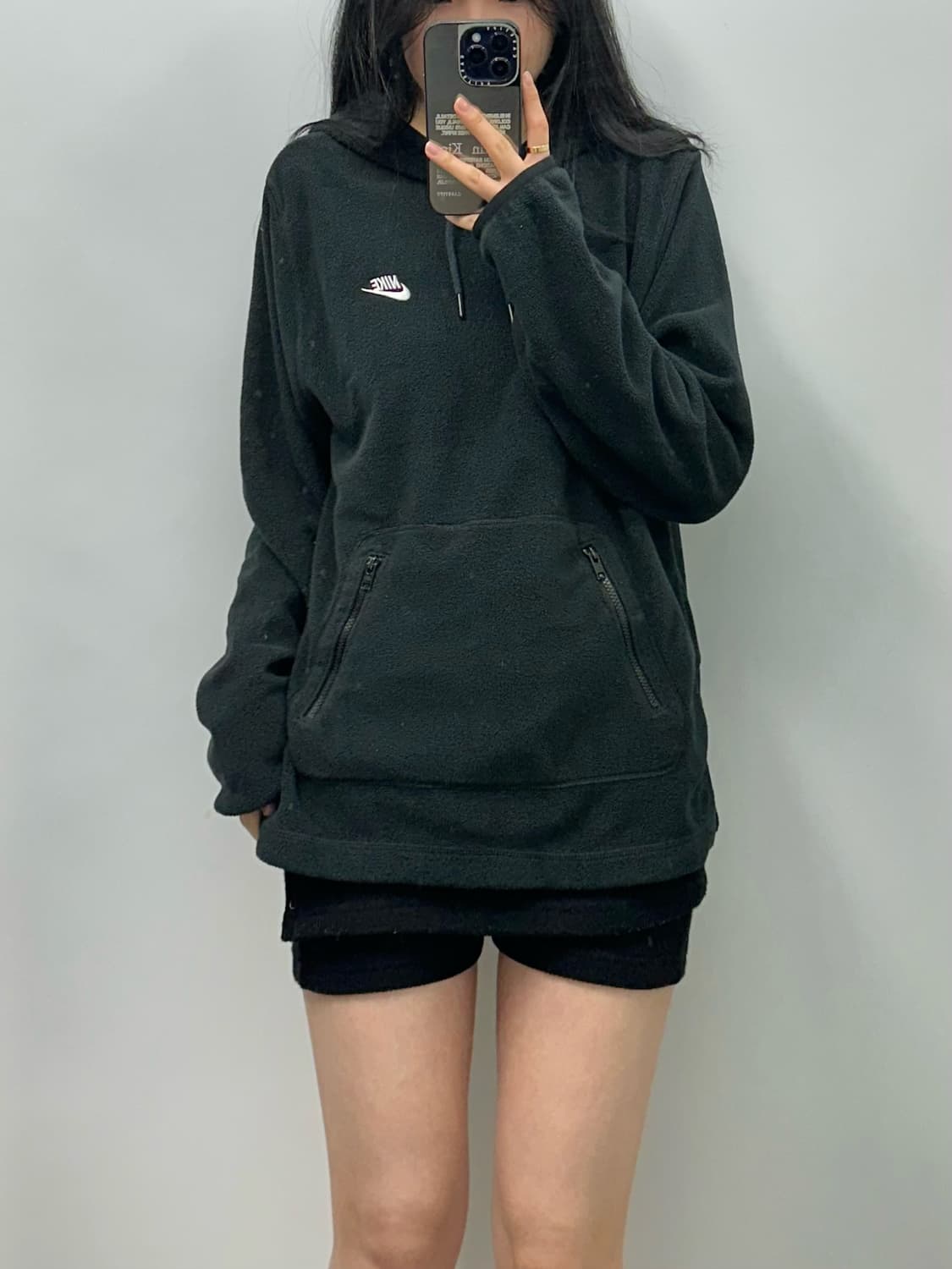 나이키 블랙 플리스 후드티 상품이미지1