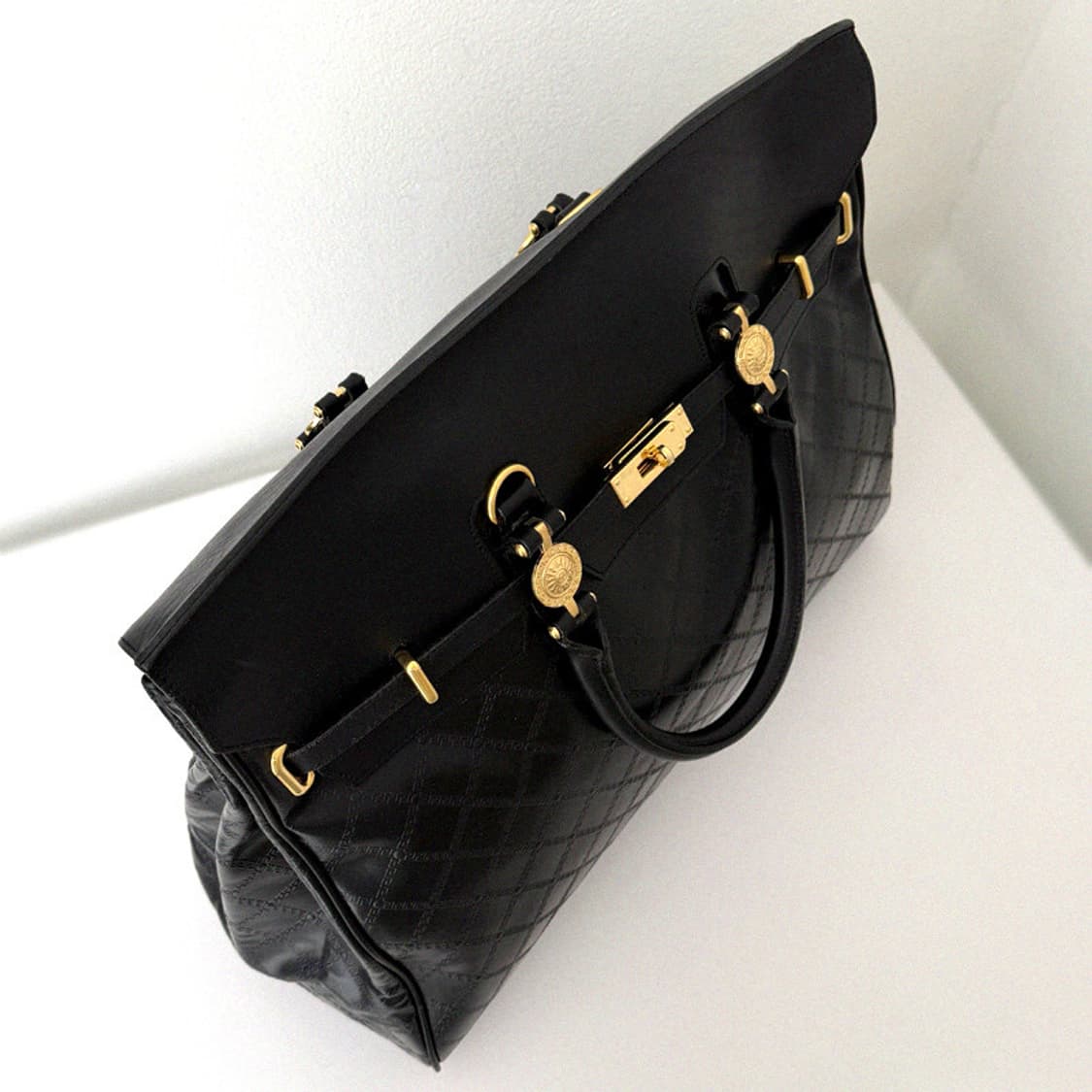 베르사체 빈티지 골드 금장 락 버킨백 50 토트 여행가방 지드래곤 상품이미지5