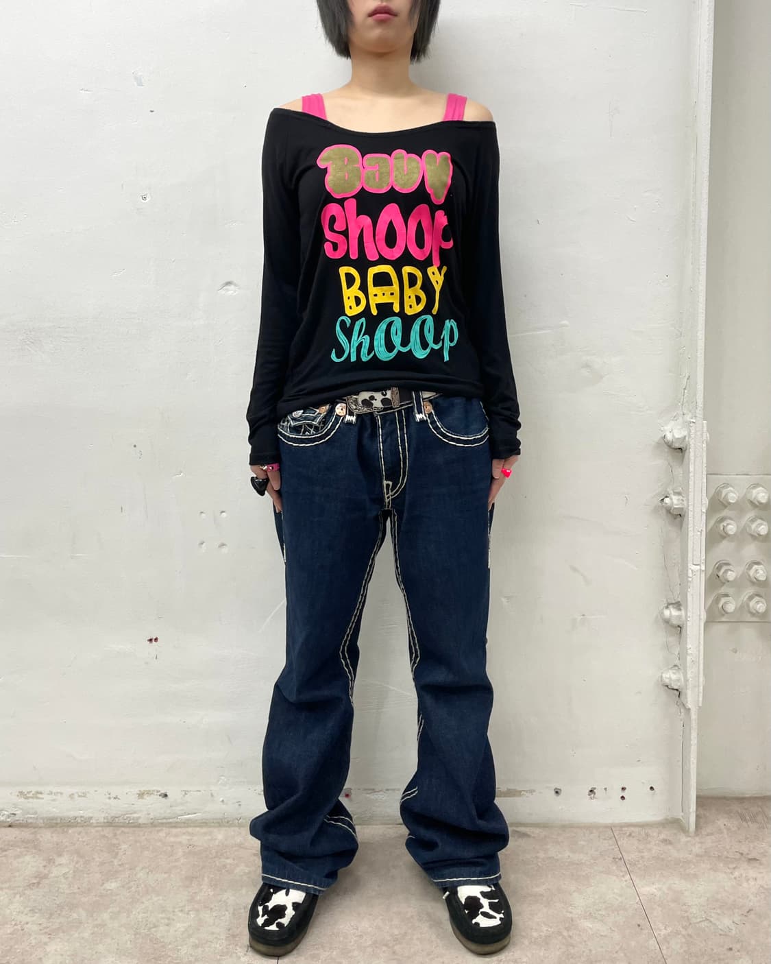 Baby Pink Shoulder Retro Long Sleeve  상품이미지4