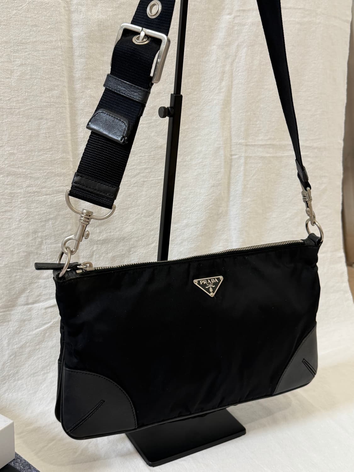 정품 프라다 블랙 포코노 나일론 숄더백 핸드백 상품이미지5