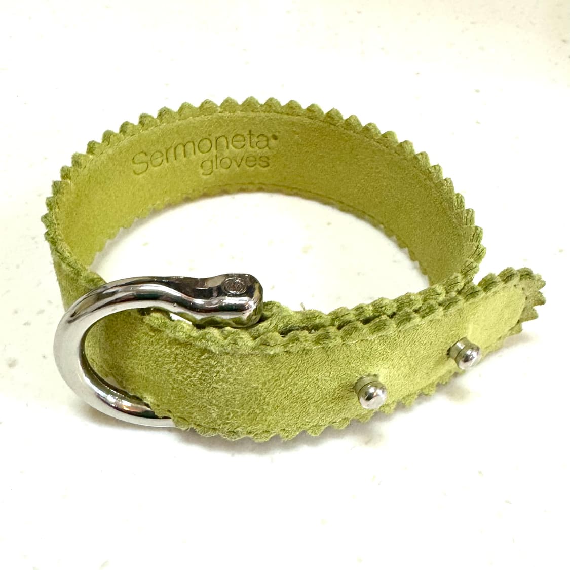 Sermoneta Gloves 라임색 스웨이드 뱅글 / 장갑벨트 상품이미지1