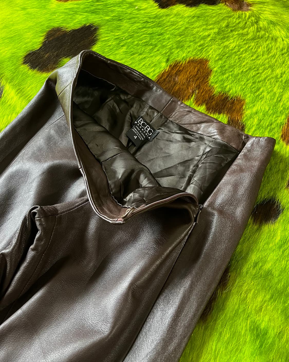 BCBG Maxazria Brown Lamb Leather Trouser 상품이미지6