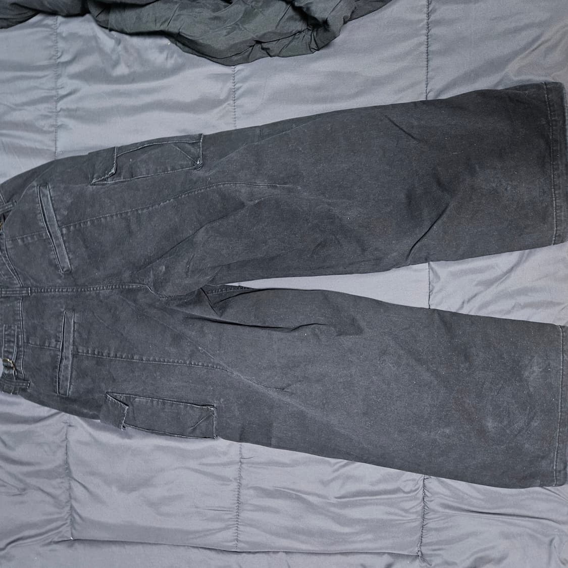 밈더워드로브 더블 니 파라슈트 카고 팬츠 블랙 M 상품이미지5