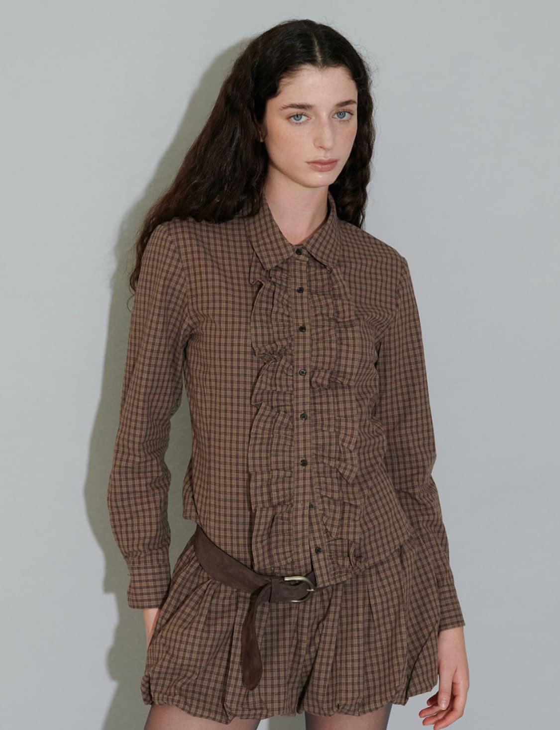 더포르타 프릴셔츠 벌룬쇼츠 셋업 상품이미지1