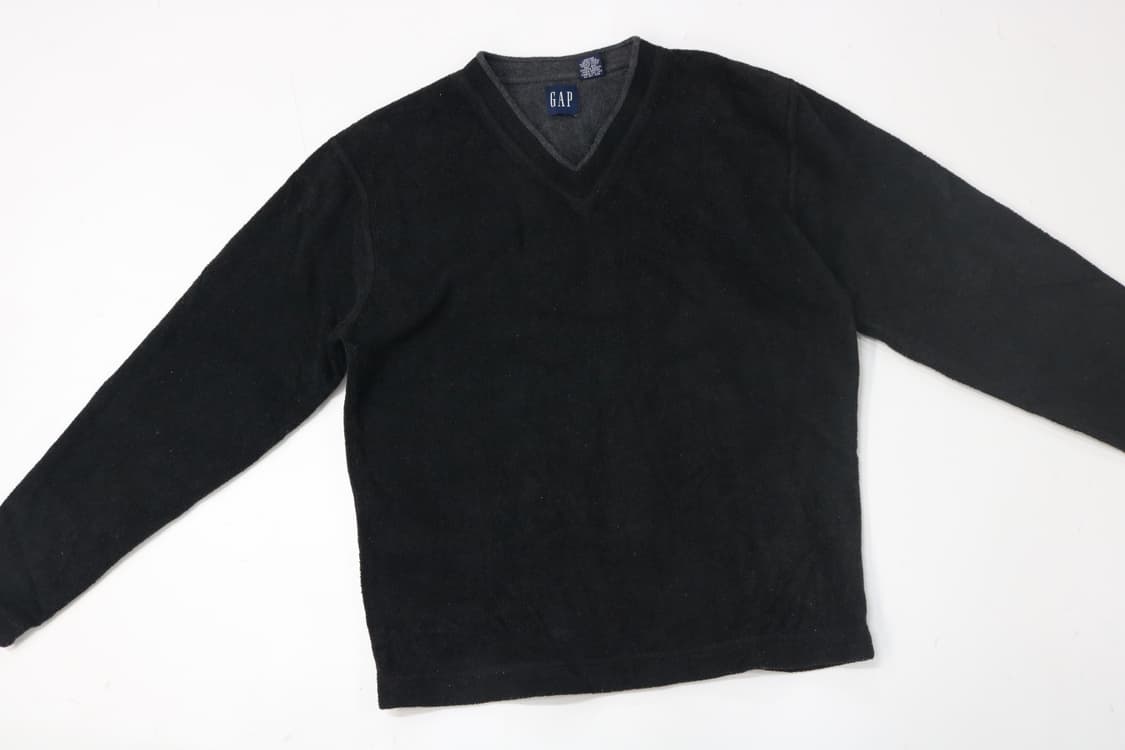 갭 90s 빈티지 블랙 브이넥 플리스 스웨트셔츠 상품이미지3