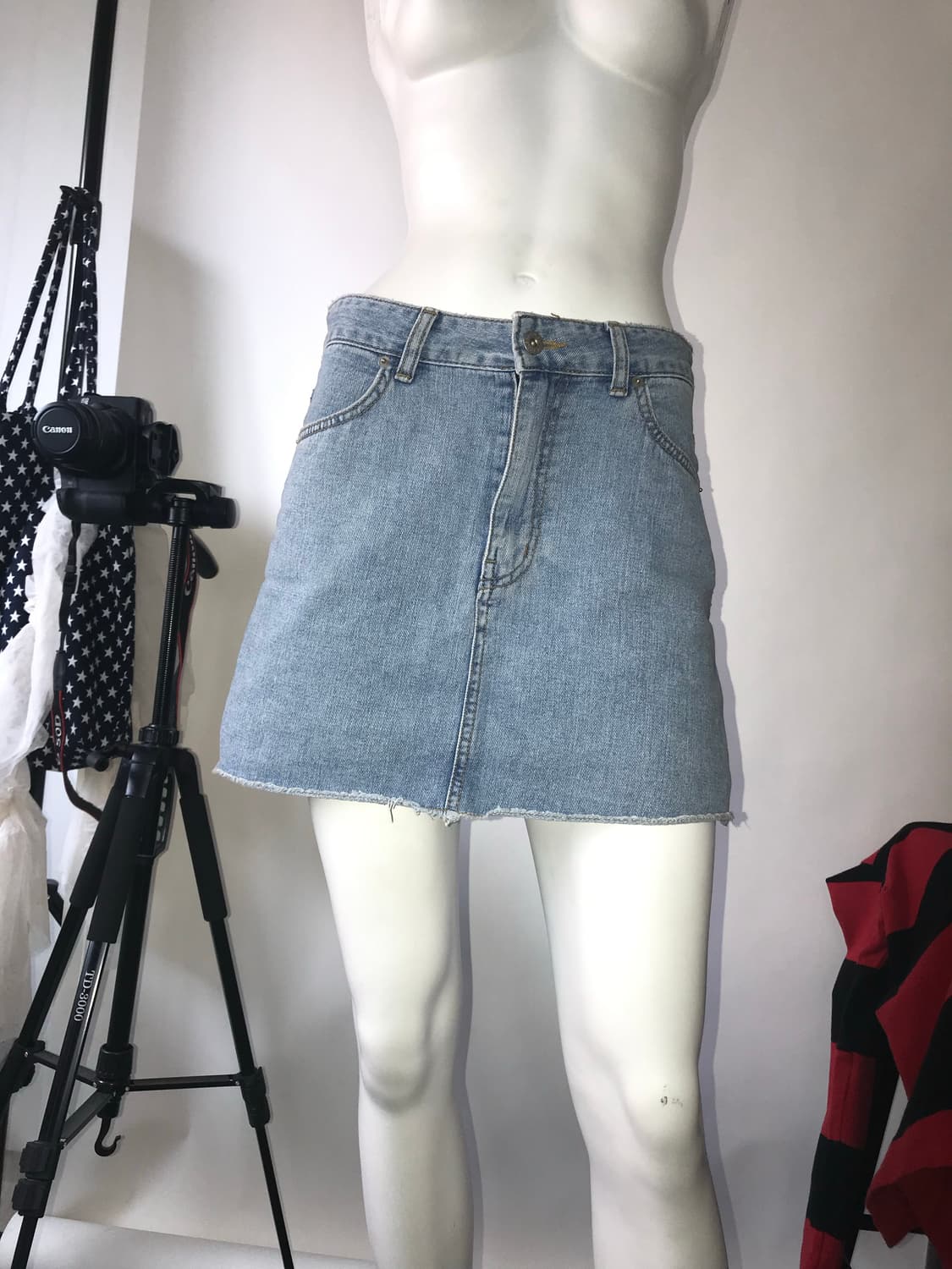 LOW CLASSIC Light Blue Denim Mini Skirt 상품이미지1