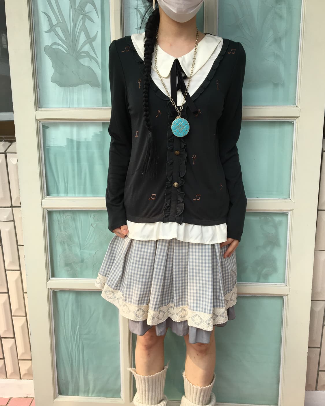 Axes femme note pattern blouse sleeve 상품이미지1