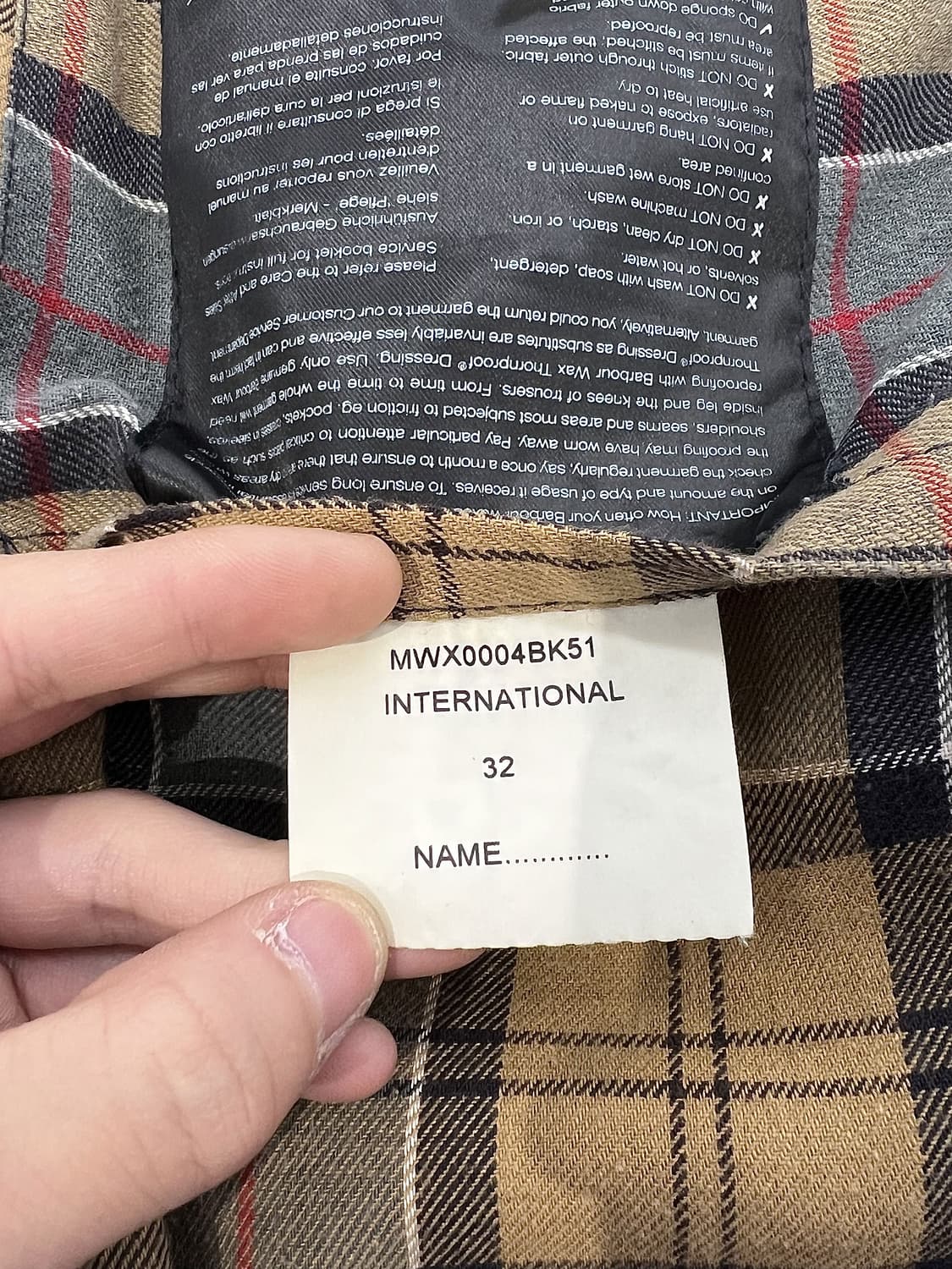 바버 인터네셔널 블랙 오리지널 A7 왁스 코팅 자켓 상품이미지9