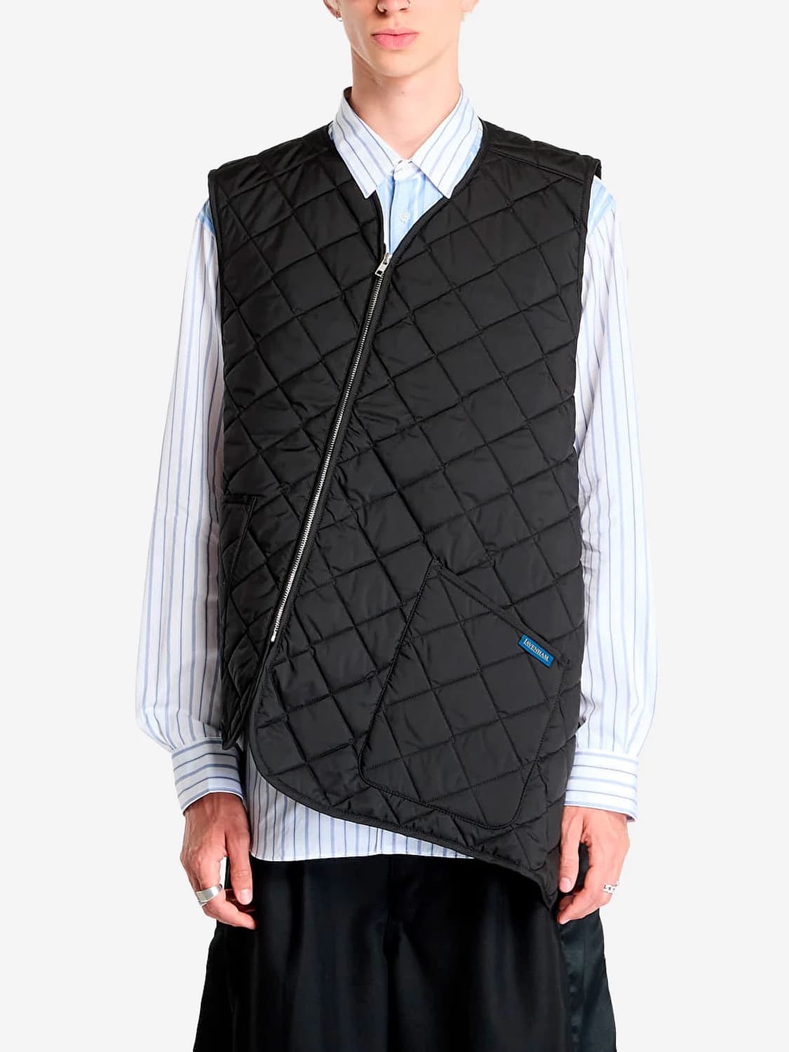 [새상품] 꼼데가르송 셔츠 라벤햄 비대칭 퀼팅 베스트 M 상품이미지9