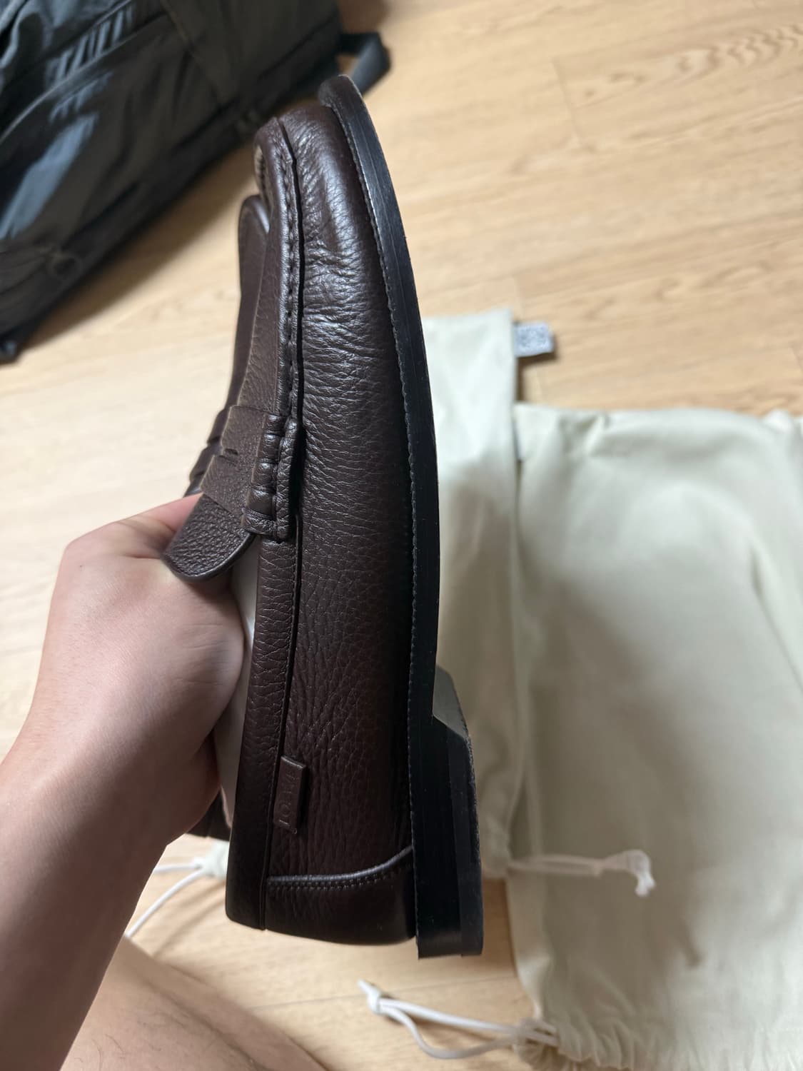 로에베 25SS 캄포 로퍼 디어 스킨 42 사이즈 마룬 컬러 상품이미지2