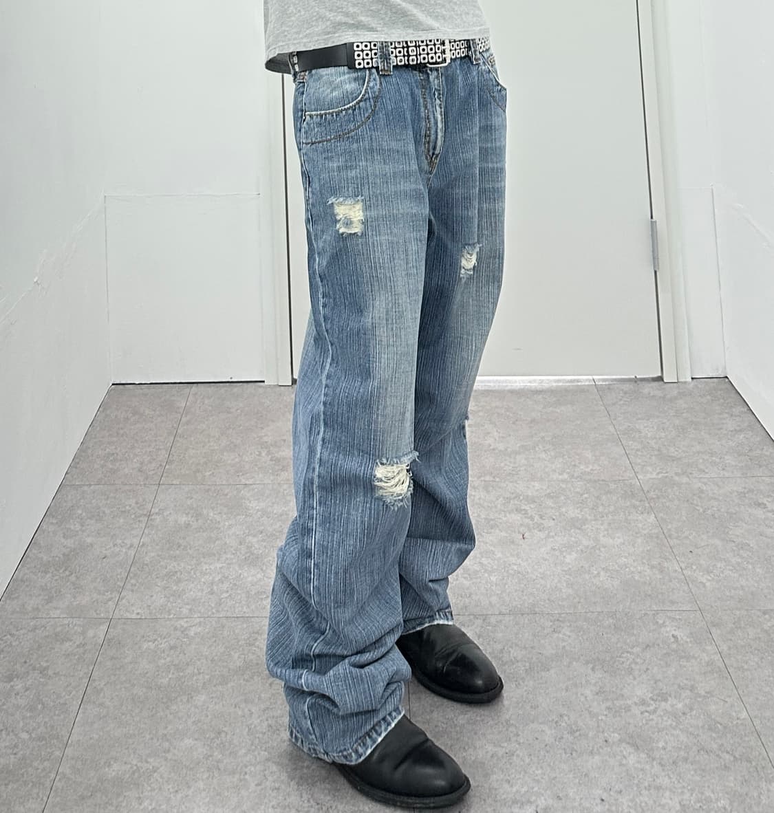 Lts destroyed denim sagging jeans 상품이미지2