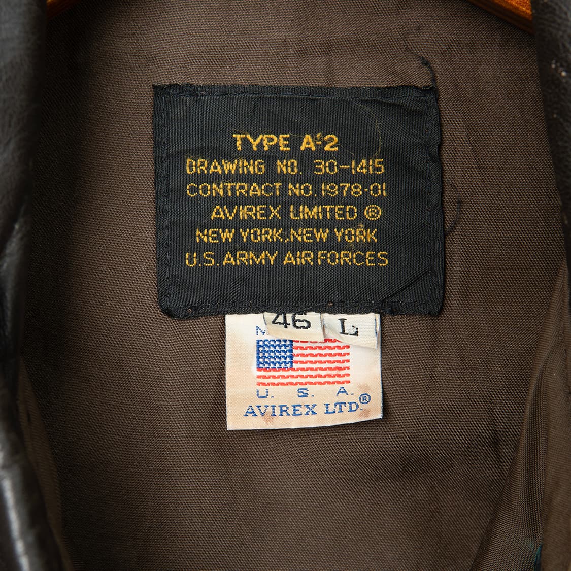 [46] 70s~ 아비렉스 A-2 레더 플라이트 자켓 MO-2367  상품이미지6