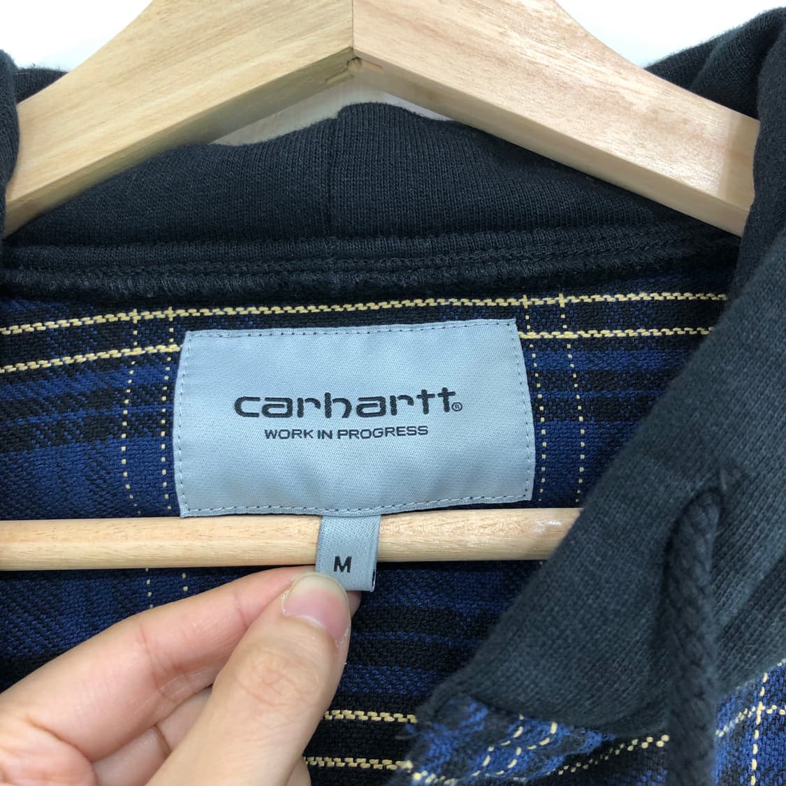 칼하트 블루 체크 셔츠 후드자켓 상품이미지6