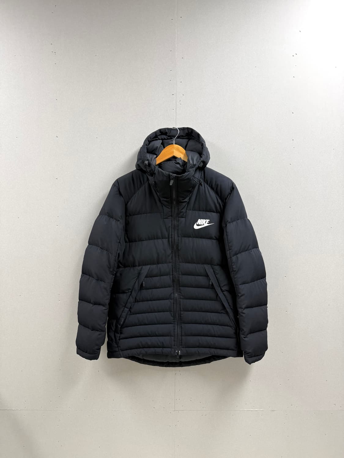 남성 100 L / 나이키 NSW 다운필 후드 경량 패딩 블랙 상품이미지1