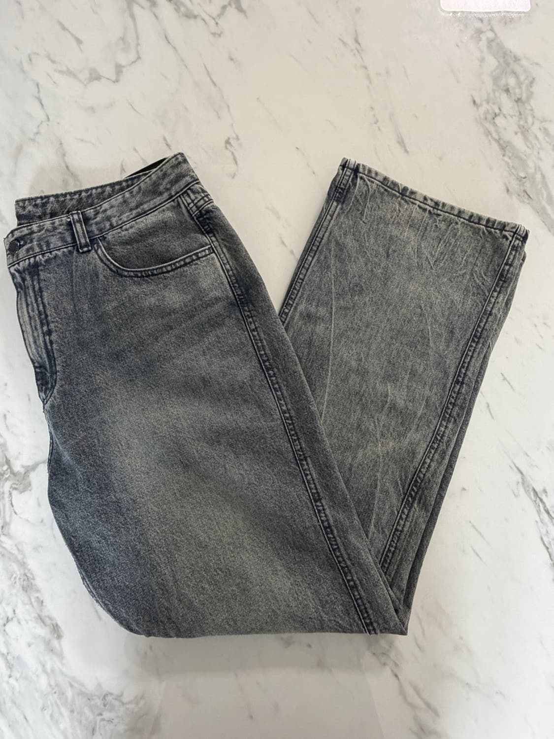 솔리드옴므 23ss 그레이 워싱 데님 코튼팬츠 52 상품이미지1