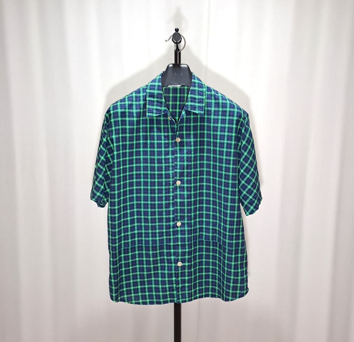 (택포) 타임옴므 21ss 루즈핏 시어서커 체크 셔츠 100 B764 상품이미지1