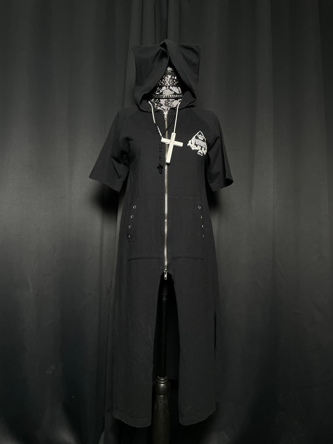 DEORART 디오라르트 네코 고양이 펑크 블랙 후드집업 원피스 상품이미지5