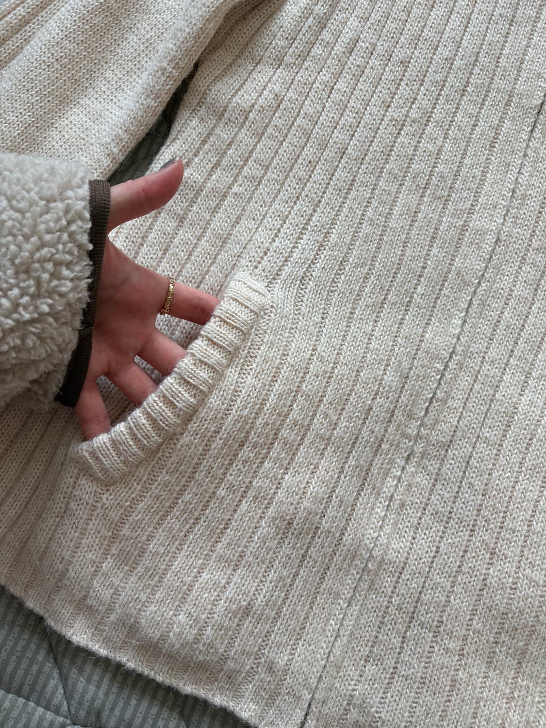 아이보리 니트 집업 상품이미지6